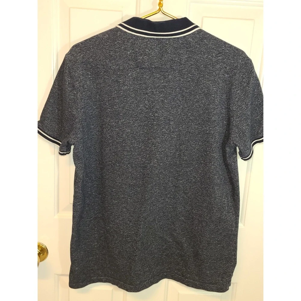 Banana Republic Organic Cotton Pique Polo Mens Size Large Blue Short Sleeves